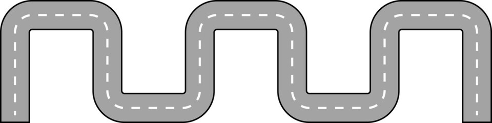 Wavy Curved Line Road Route Illustration