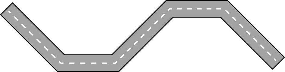 Wavy Line Road Route Illustration