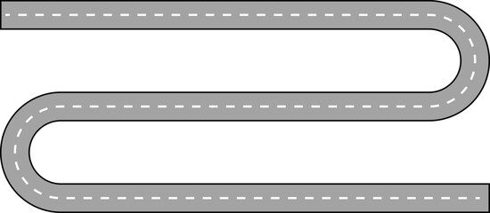 Wavy Curved Line Road Route Illustration