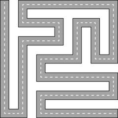 Wavy Line Road Route Illustration