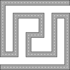 Wavy Line Road Route Illustration