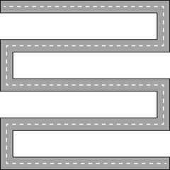 Wavy Line Road Route Illustration