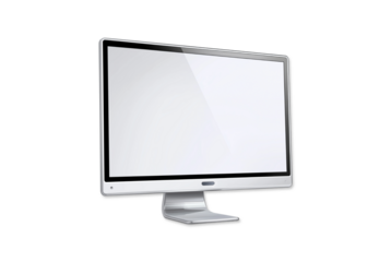 Modern desktop computer monitor, isolated on transparent background