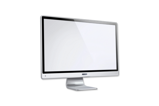 Modern desktop computer monitor, isolated on transparent background