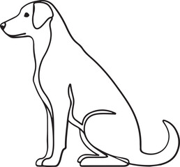 Obraz premium Dog sitting isolated on white background