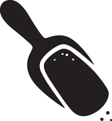 Wooden scoop silhouette filled with sugar, perfect for kitchen, food, and cooking design.