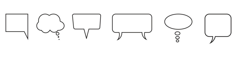 Speech bubble icon set for communication and dialogue.