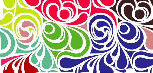 Colorful swirling organic shapes abstract pattern swirls