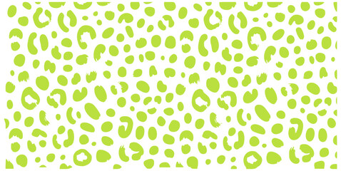 Light green leopard spots on white seamless pattern leopard print texture