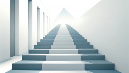 Fototapeta premium Ascending Staircase Illustration Leading to a Pyramid Structure