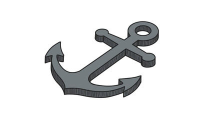 Nautical anchor design with 3d effect for marine and maritime themes
