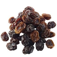 Raisins cluster, white isolated background