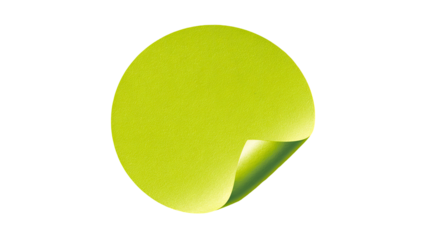 Green note paper with curled edge and realistic texture for messages, reminders, or office stationery isolated on white background