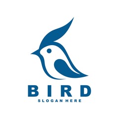 cute bird icon logo design vector template