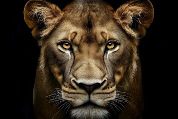 Captivating close-up of a lion showcasing its powerful expression.