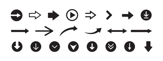Arrow icon. Arrow vector collection. Black vector arrows icons. Modern simple arrows. Vector illustration Eps 10