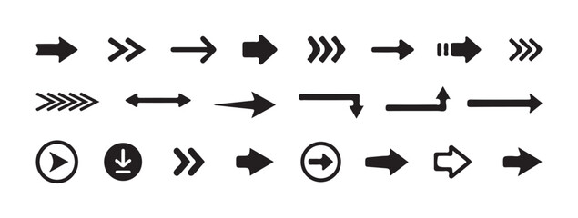 Arrow icon. Arrow vector collection. Black vector arrows icons. Modern simple arrows. Vector illustration Eps 10