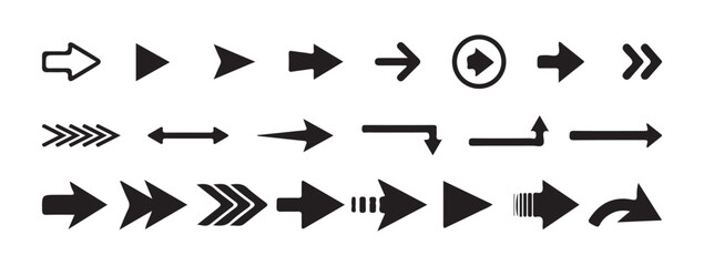 Arrow icon. Arrow vector collection. Black vector arrows icons. Modern simple arrows. Vector illustration Eps 10