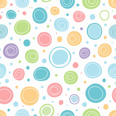Pattern with pastel colorful circles on white background vector illustration
1