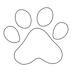 Paw Print Outline – Minimal Animal Footprint Line Art Vector Illustration