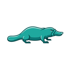 Fierce Teal Platypus Vector Mascot Illustration