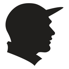 Man with Cap Silhouette – Male Profile in Baseball Hat Black Vector Illustration