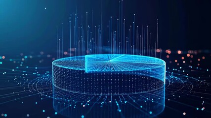 Futuristic Digital Pie Chart Data Visualization Animation. - Powered by Adobe