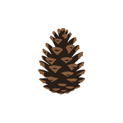 Isolated Rustic Brown Pine Cone Vector Illustration
