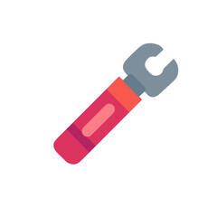 Colorful Wrench Icon, Flat Vector Illustration of Hand Tool