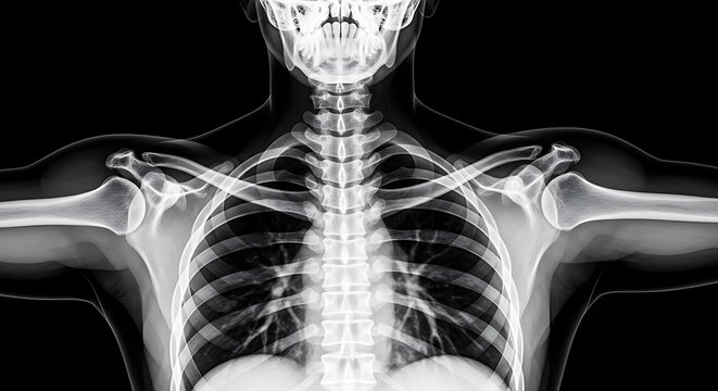 Human Chest X-Ray - A Detailed Anatomical View.