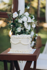 wedding cake and flowers