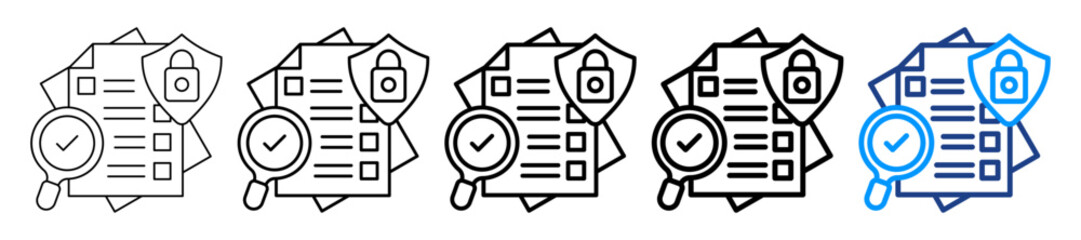 Obraz premium Security Audit Icon Different Style Outline Collection Set