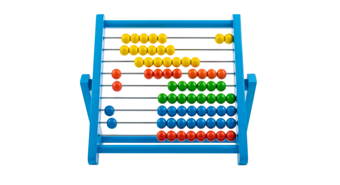 3d icon of colorful abacus for counting and mathematical calculations isolated on transparent background educational tool