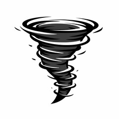 Dynamic Monochrome Tornado Swirl Vector Illustration