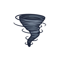 Bold Cartoon Style Tornado Funnel Cloud Vector Illustration