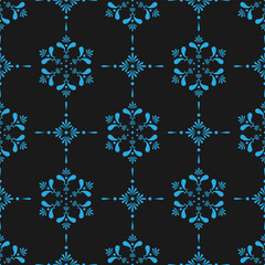 seamless botanical pattern of painted oriental motifs 