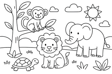 animal colloring page for kids
