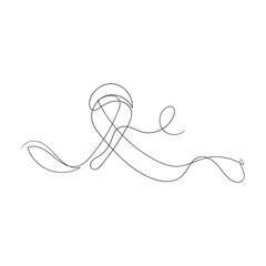 hand drawn awareness ribbon illustration in continuous line drawing