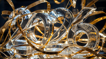 Shiny Golden 2026 Numbers Surrounded by Warm Festive Lights
 