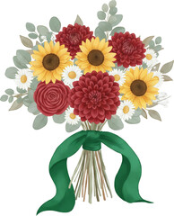 Wedding Bouquet with Romantic Floral Arrangement and Bridal Flowers