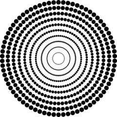 Abstract Black and White Circular Dot Pattern with Optical Illusion Effect