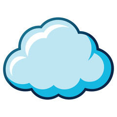 Generative Design Fluffy Cloud Shape Abstract Sky Element Vector Art