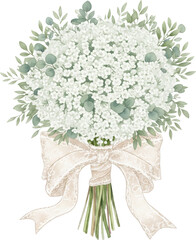 Wedding Bouquet with Romantic Floral Arrangement and Bridal Flowers