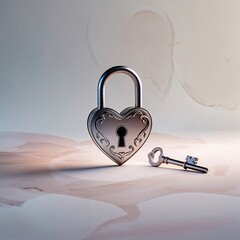 The Key to the Heart — Romantic Lock and Key Concept for Love and Valentine's Day