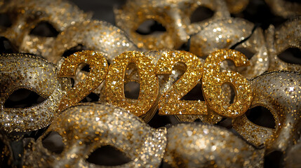 Golden Glittering 2026 Numbers for Luxury New Year Celebration