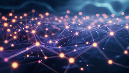 Futuristic Artificial Intelligence Concept — Digital Neural Network and Data Flow