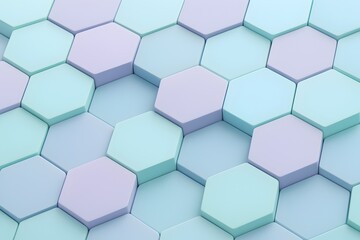 Abstract 3D Hex Pattern Background in Cool Pastel Colors