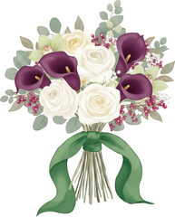 Wedding Bouquet with Romantic Floral Arrangement and Bridal Flowers