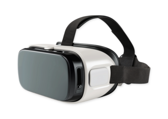 Modern virtual reality headset, isolated on transparent background