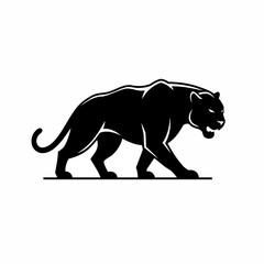 Powerful Stylized Black Panther Prowling Vector Illustration